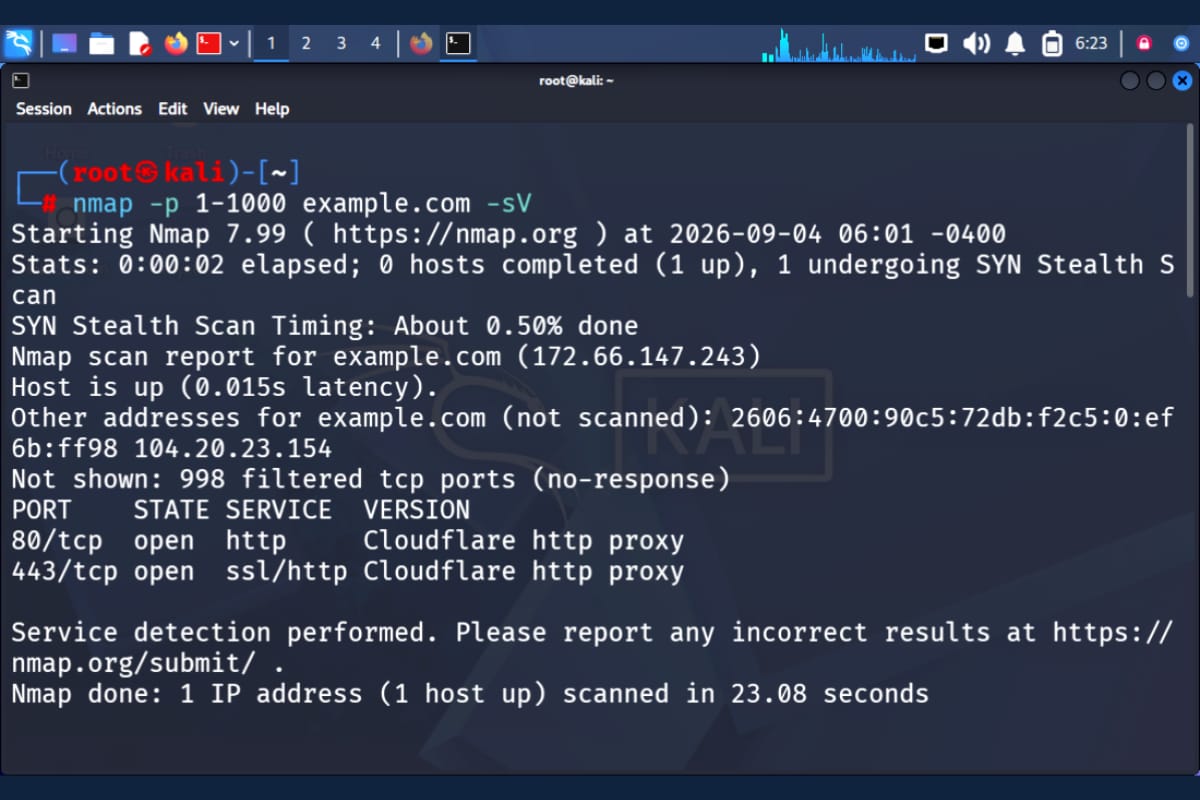Nmap Installation and usage commands